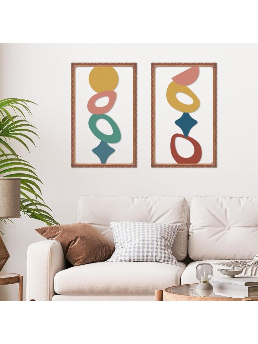 New Abstract Metal Irregular Wall Art 2D Geometric Metallic Wood Grain Decor